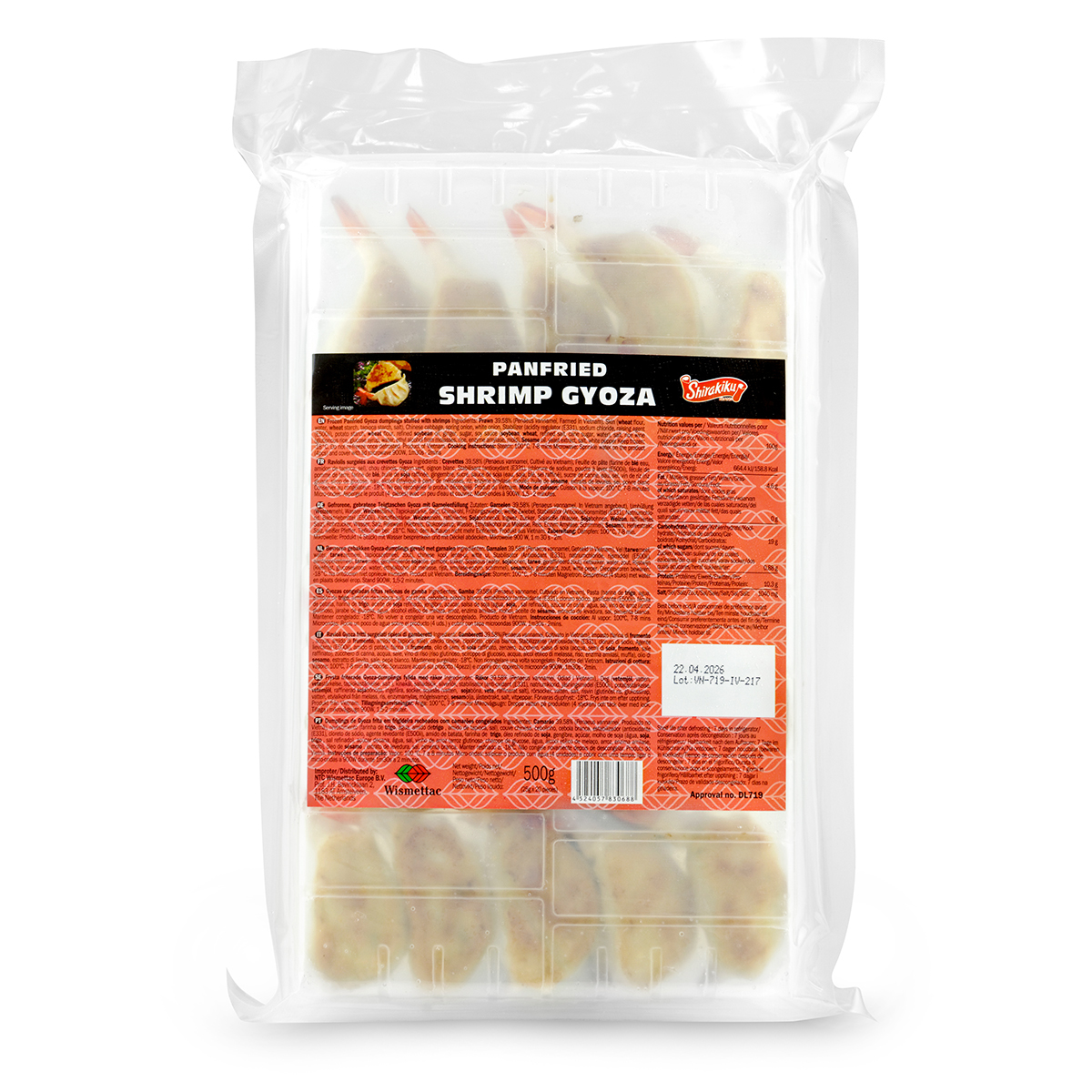 Gyoza cu creveti pre-prajite SHIRAKIKU (20pcs) 500g
